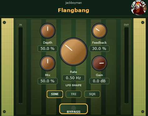 Flangbang VST3 flanger plugin screenshot