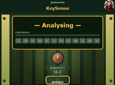 KeySense VST3 key detection plugin screenshot