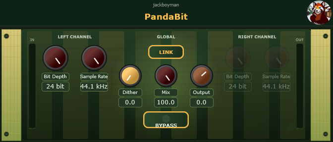 PandaBit VST3 bitcrusher plugin screenshot