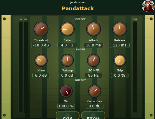 Pandattack VST3 compressor plugin screenshot