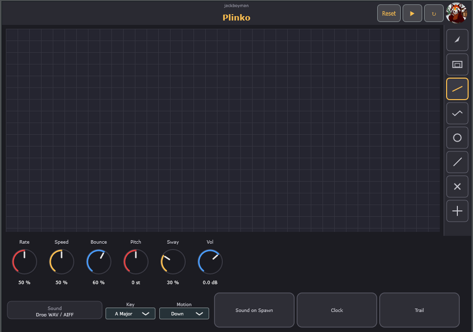 Plinko VST3 generative instrument plugin screenshot