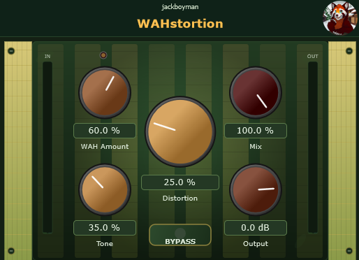 WAHstortion VST3 wah distortion screenshot